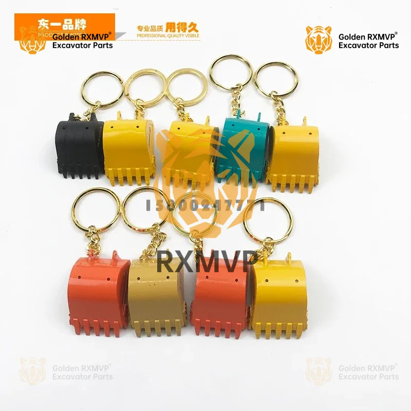 For Komatsu Hitachi Kobelco Kato Xcmg Sany Liugong Excavator Keychain Chain Plate Ring Alloy Personality