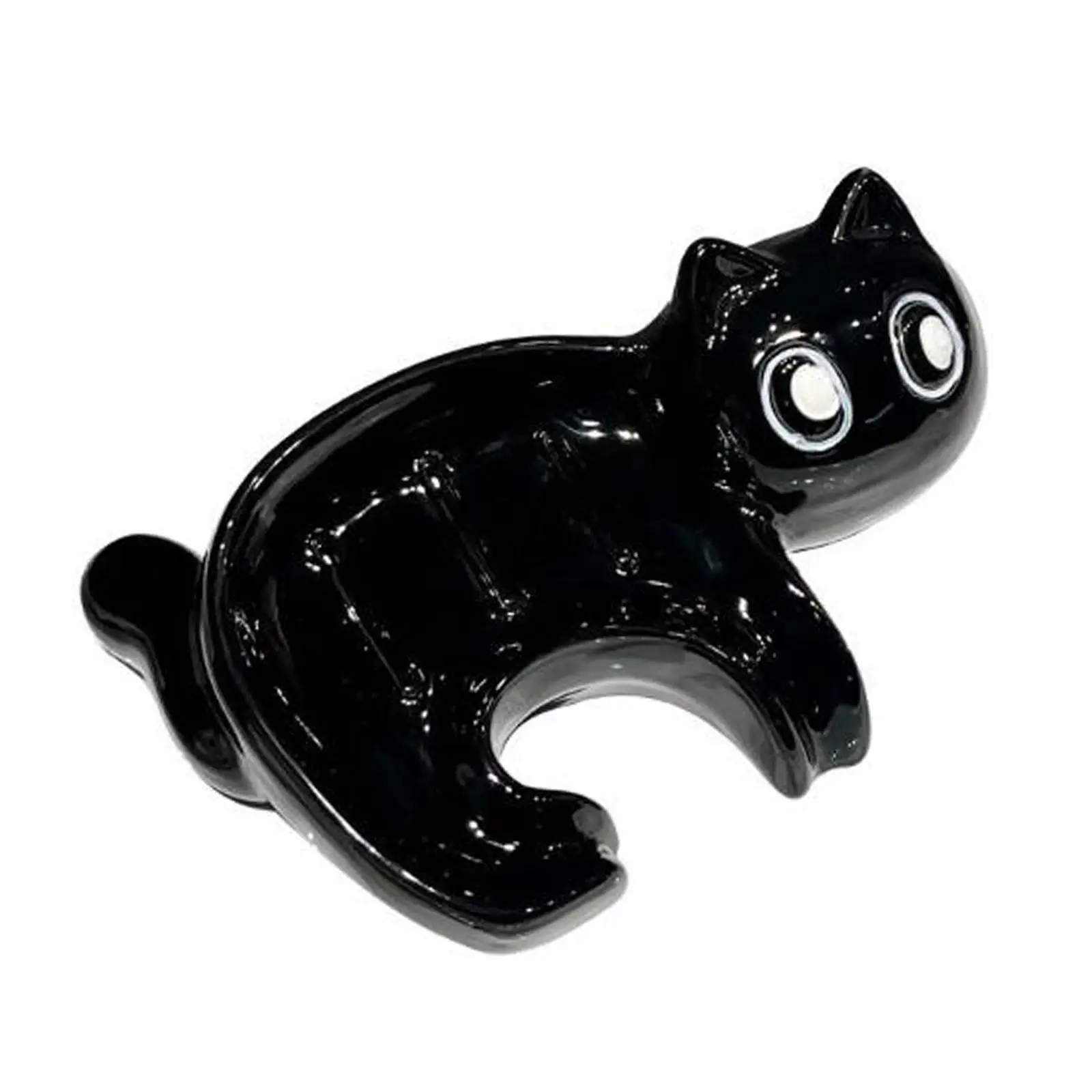 Soap Dish Ceramic Black Cat Shaped Soap Dish Holder for Counter Decoration