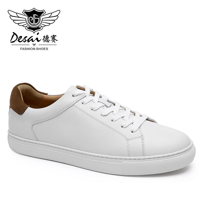 DESAI Full Grain Genuine Leather Casual Men Women Couple Shoes Brand White Sports Sneakers Shoe 2022 New Arrival Fashion Size 13