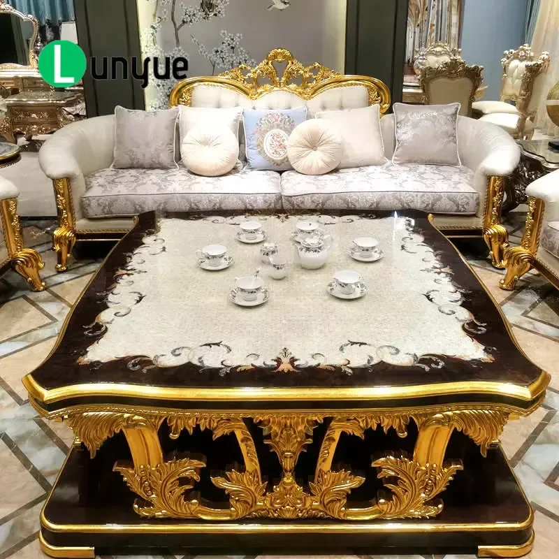Solid Wood Carved Sofa Set Classical Living Room Furniture Comfortable Seating for Sitting Room Home Decor Durable Elegant