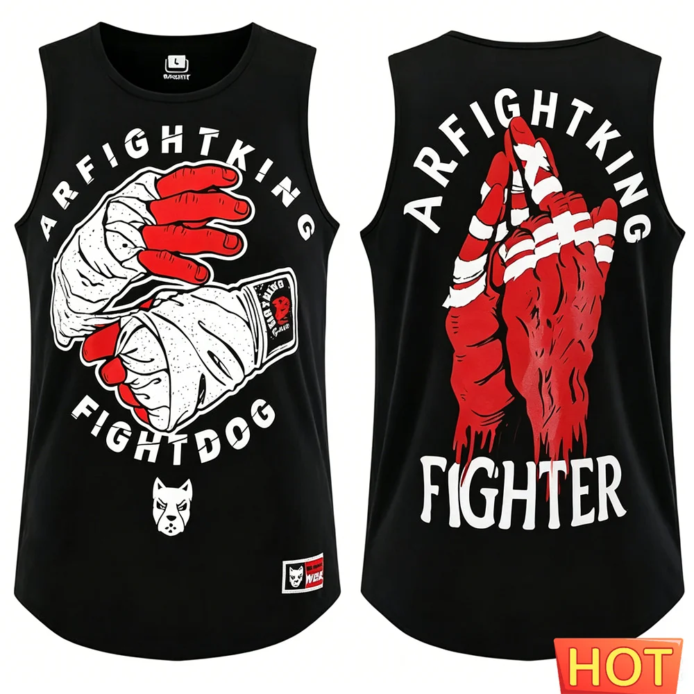 Summer Men's Boxing pattern vest Tank Top Men's sleeveless T-shirt quick-dry men's t-shirts and tank tops Funny Graphic T-shirts