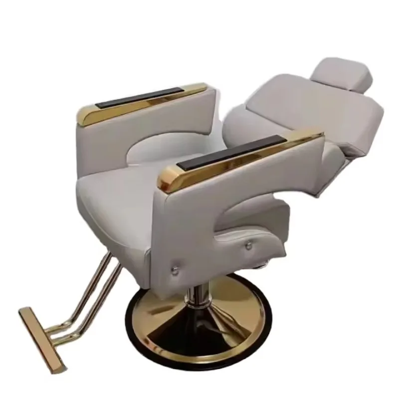 

Reclinable Barber Chair for Sale Cheap Hair Salon Pink Beauty Salon Furniture Modern Living Room Black and Gold Salon Furniture