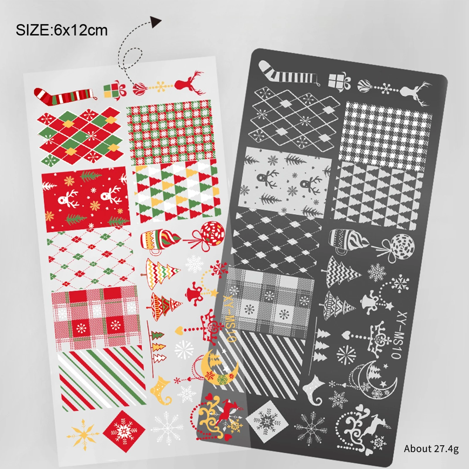1pcs Christmas Nails Nail Stamping Plates Santa Claus Christmas Tree Snowflake Image Stamp Templates Printing Stencil Tools 2026