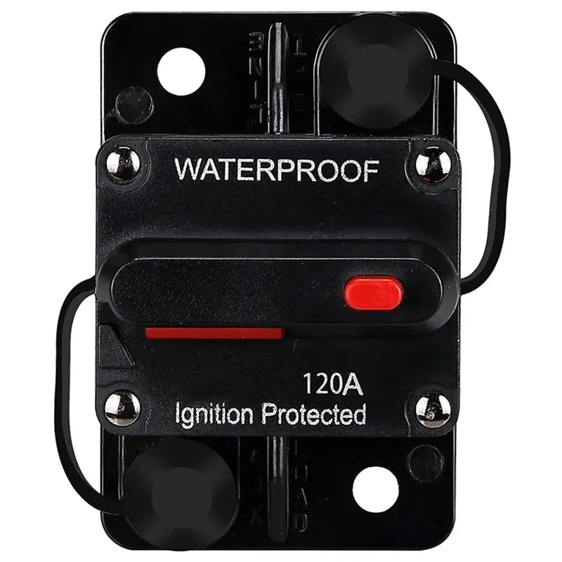 4X Waterproof Circuit Breaker,With Manual Reset,12V-48V DC,120A,For Car Marine Trolling Motors Boat Power Protect-[ToolMr A83]