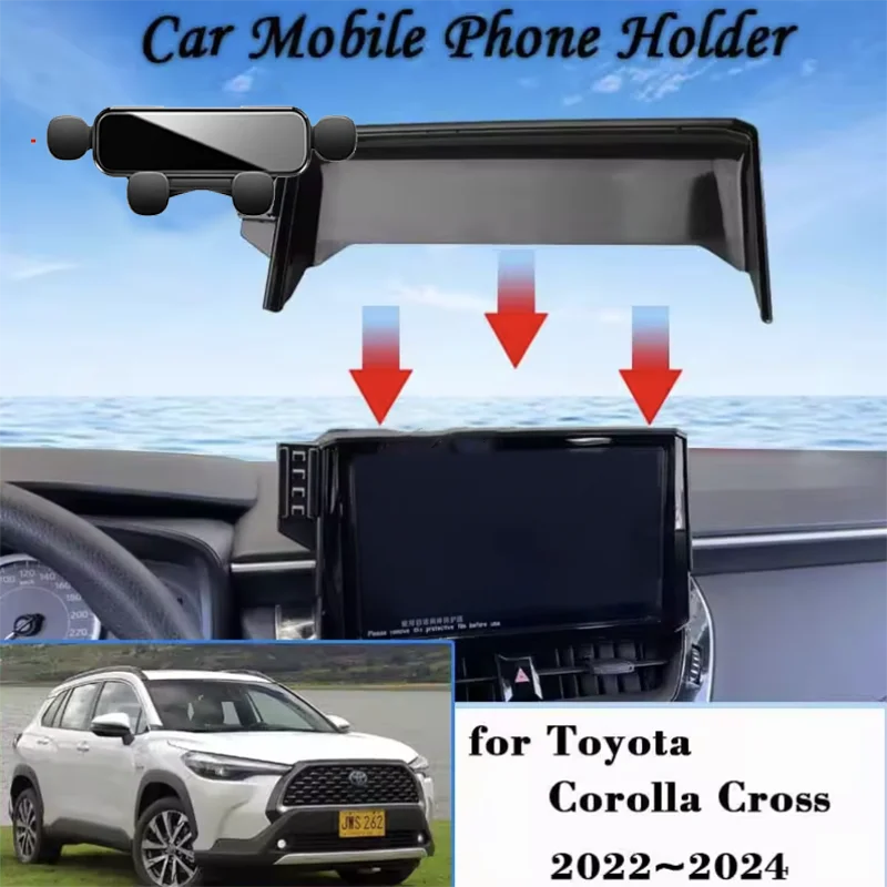 

Car Mobile Phone Holder for Toyota Corolla Cross XG10 2022 2023 360° Rotating Car Mount GPS Bracket Navigation Stand Accessories