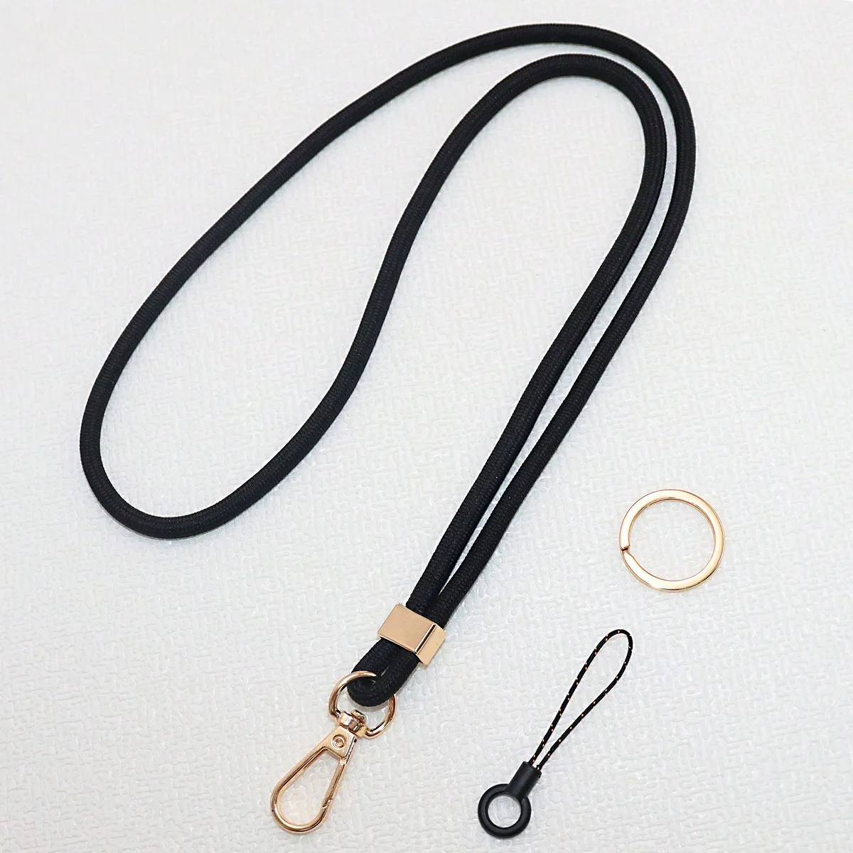 Universal Cell Phone Lanyard 6mm Polyester Fiber Crossbody Neck Strap Keychain Keys Anti-lost Lanyard Hanging Rope Key Ring