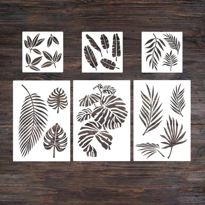 G8TA 9X Flexible Herb Plant Stencils Flower Leaves Templates for DIY Art Projects