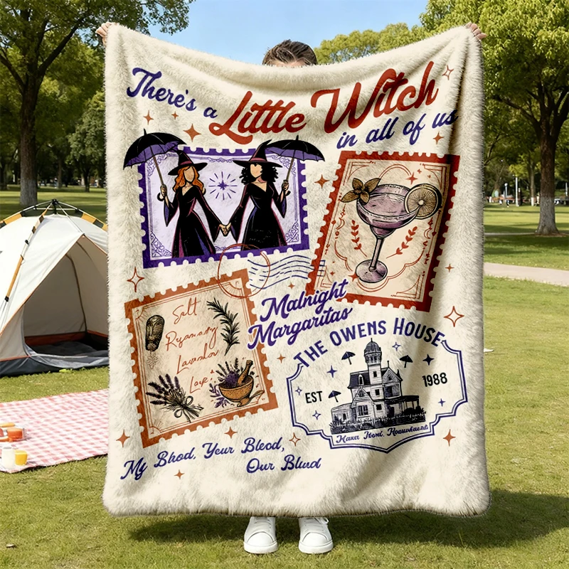 Owens Sisters Witch Flannel Blanket, There's A Little Witch In All Of Us Flannel Blanket