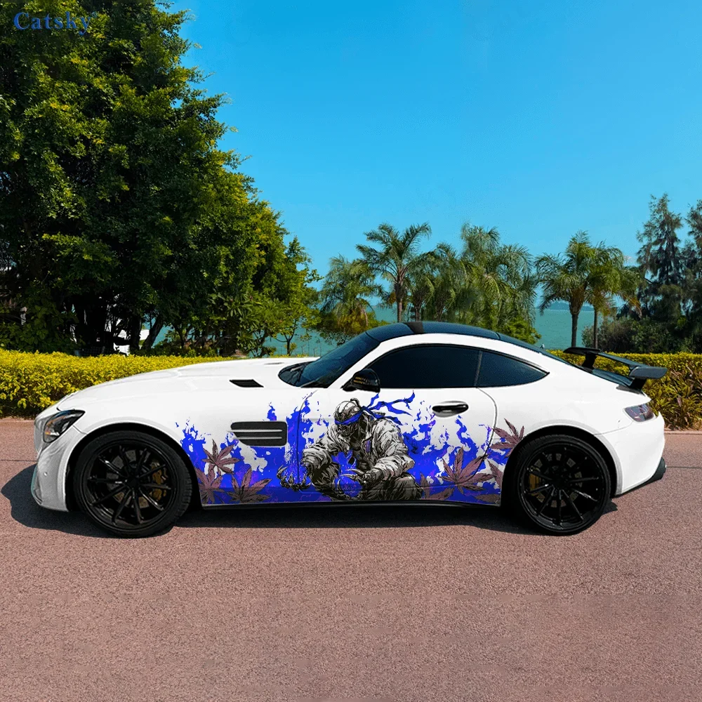 

Пламя листья скорпиона мальчик боковая наклейка декор автомобиля, ПВХ водонепроницаемая устойчивая к царапинам наклейка, защита автомобиля, автоаксессуары подарок