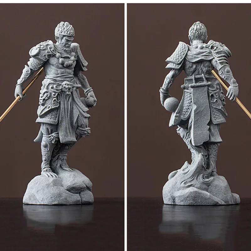 Sandstone Game Character Sun Wukong Sculptures and Figurines Home Room Office Fish Tank Wealth Luck Feng Shui Decor Statue