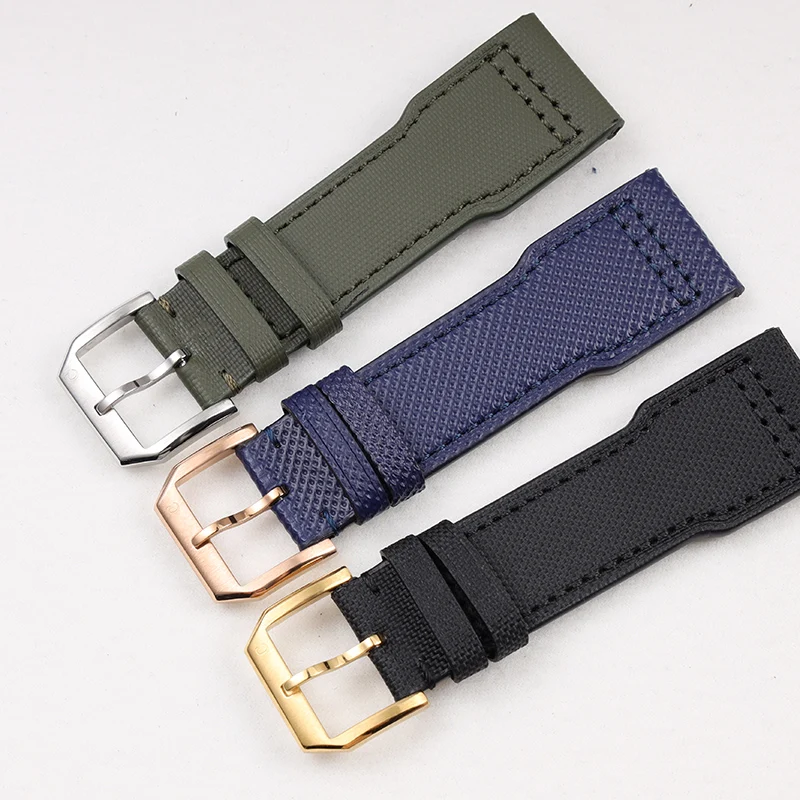 เข้ากันได้กับ IWWanC National Botao Fino Pilot สายหนังไนลอนแบบโปรตุเกส 20 21 22 มม.