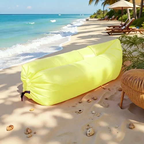 Imagen 2 del producto 1 colchón de aire perezoso para exteriores, sofá inflable individual plegable para siestas y festivales de música