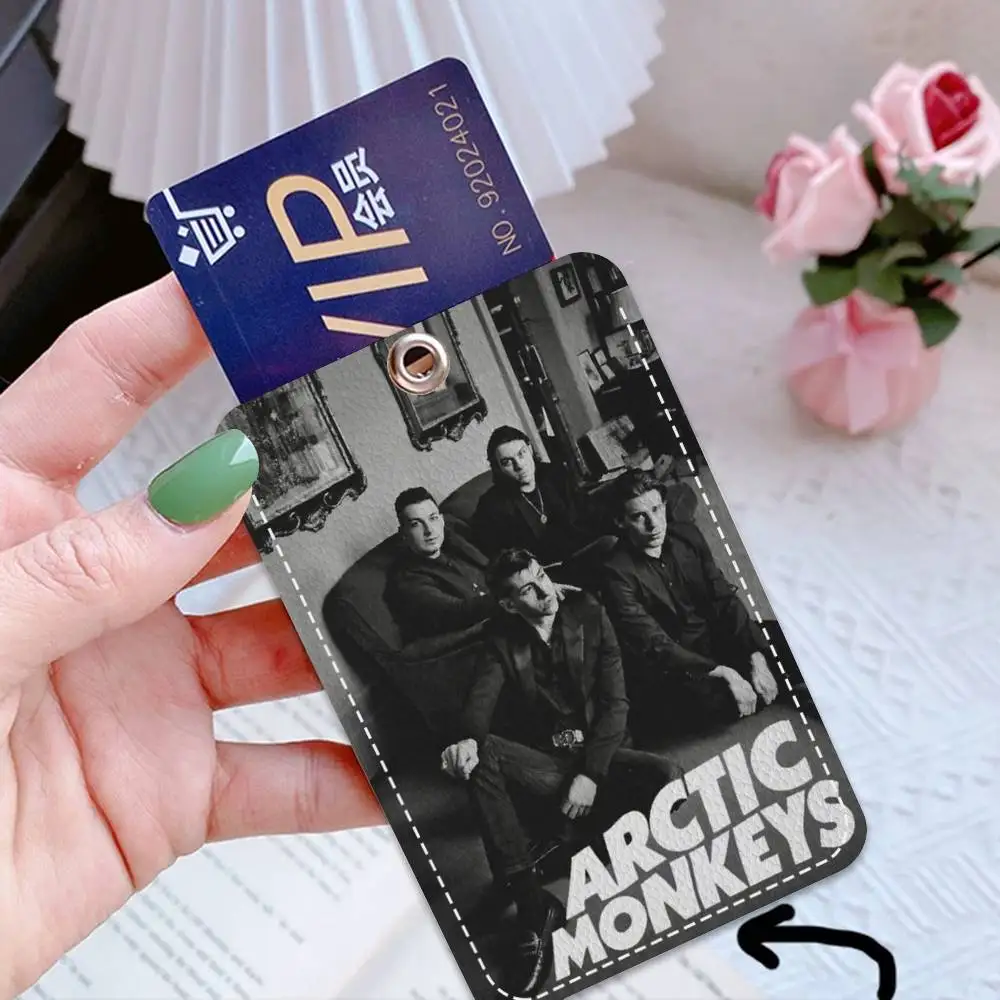 A-Arctic Rock Monkeys Band Badge Holder Keychain For Bank Business Work Card Holder Student Card Protective Case Bus Card