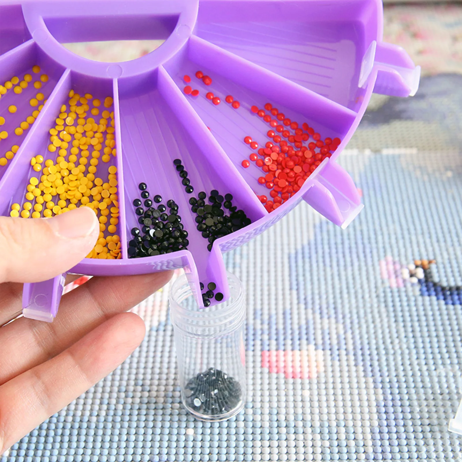 Large Diamond Painting Tray Organizer, 6 Section Diamond Bead Sorting Dotting Boards Storage Containers Diamonds Gem Accessory P