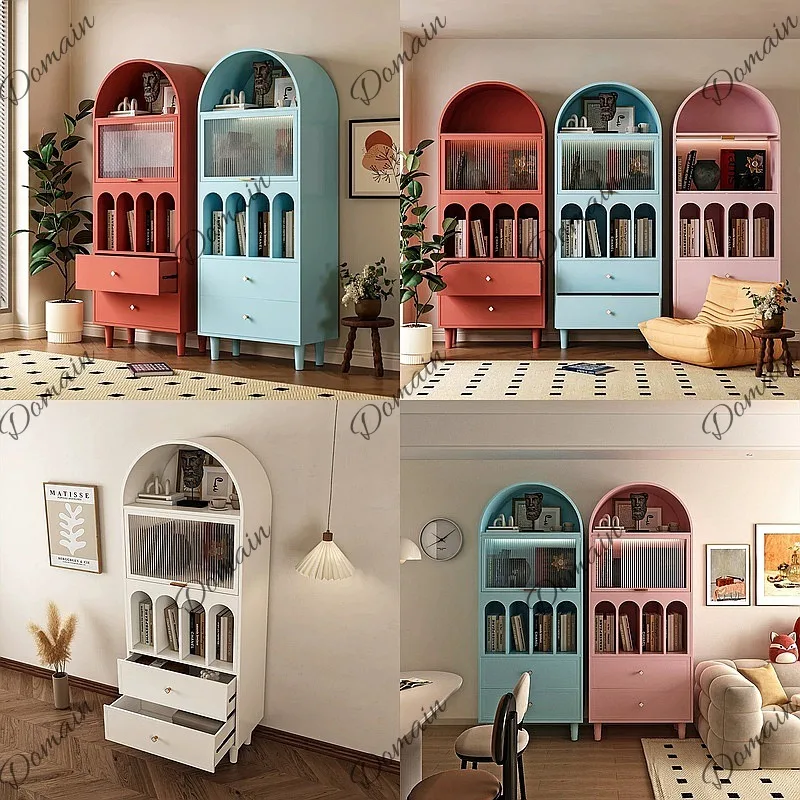 French Entryway Hall Tree Console Table for Living Room Cream Style Solid Wood Storage Shelf Bookcase