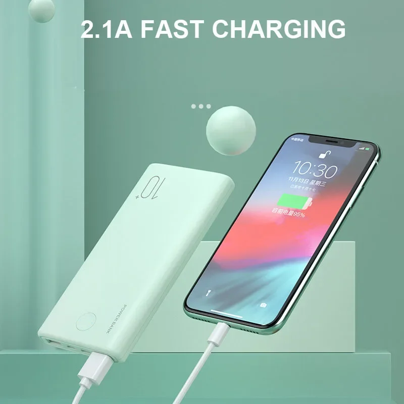 10000mAh Ultra Slim Dual USB Mini Power bank Portable External Battery Powerbank For iPhone Huawei Xiaomi Mobile Phone Poverbank