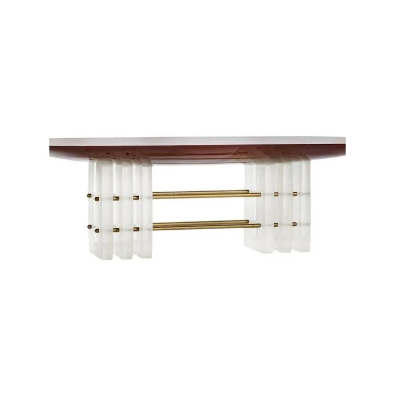 Solid wood acrylic sectional dining table cloth hotel villa meeting multi-person table