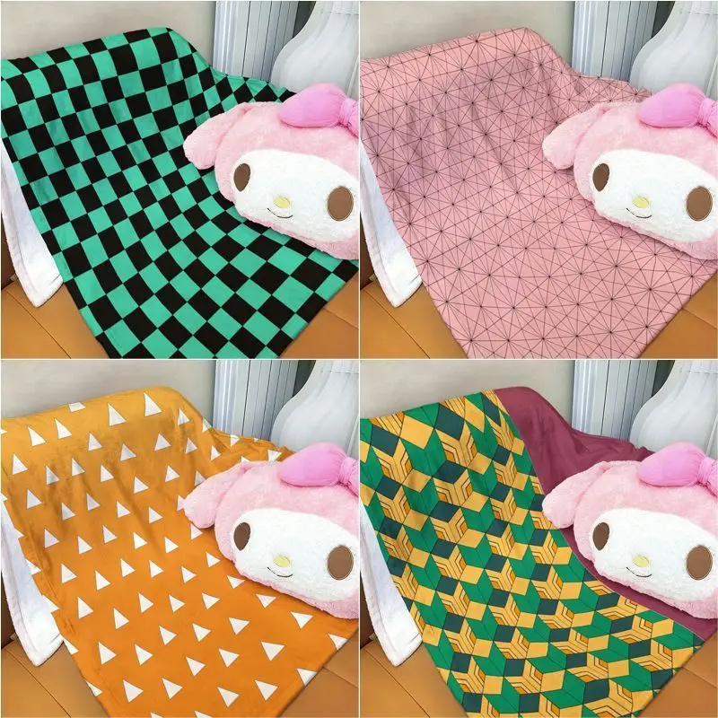 Anime Demon Slayer Knee Blanket Kamado Tanjirou Air Conditioning Blanket Kamado Nezuko Nap Blanket Travel Blanke Holiday Gift