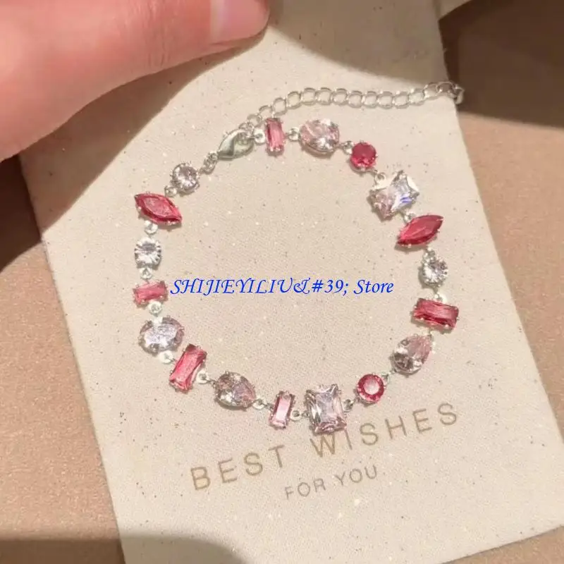 E21F Mixed Stone Fashion Bracelet with Extender Chain for Casual Gifting