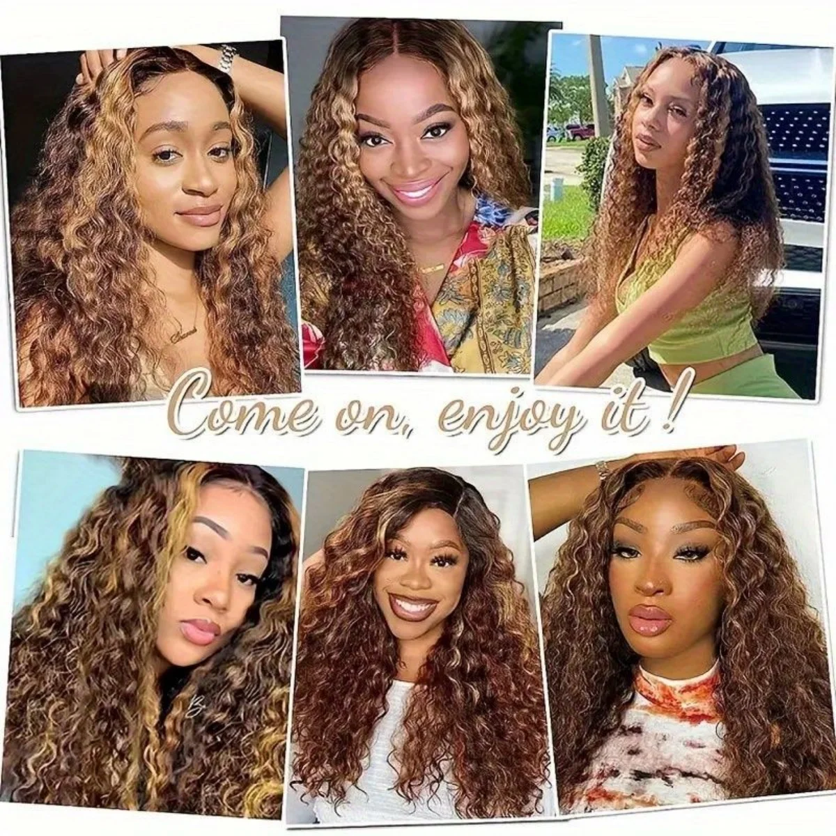 Ombre Highlight Deep Wave Lace Front Wigs Human Hair 4/27 Colored Plucked 13x4 HD Transparent Curly Lace Frontal Wig for Women Highlight Ombre Lace Front Wig Human Hair 13x4 HD Honey Blonde 4/27 Deep Wave Straight Lace Frontal Wigs - view 6