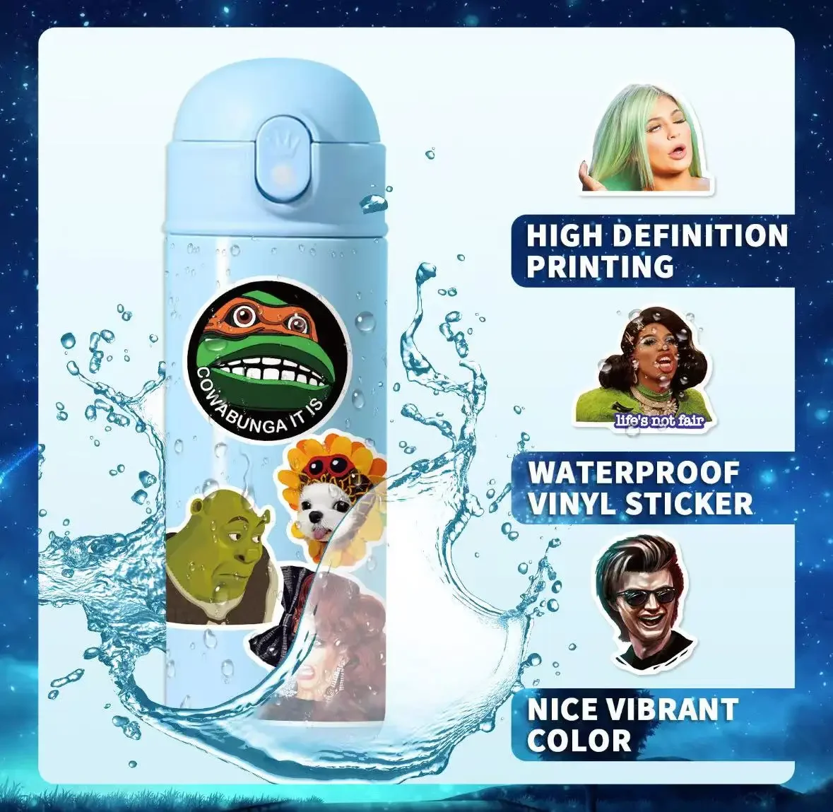 50 قطعة تتميز بشخصيات الإنترنت تعبيرات شخصية فكاهية من المسلسلات التلفزيونية الأمريكية وتصاميم الملصقات. #3