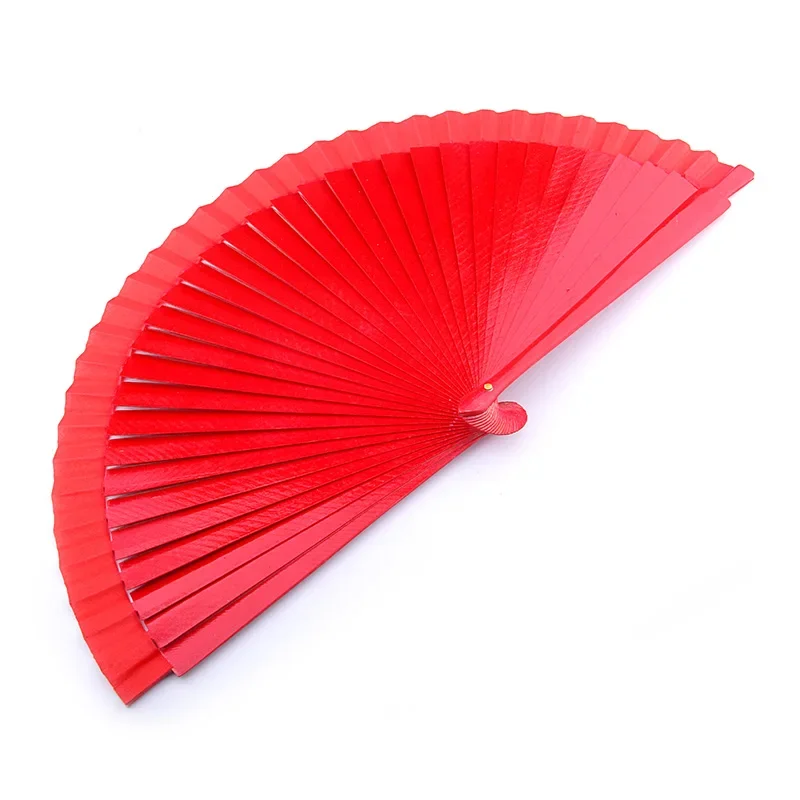 Wooden Folding Fan for Dance Performance, Old Fashioned Wedding Clothing Accessories, Red, Spanish, 43