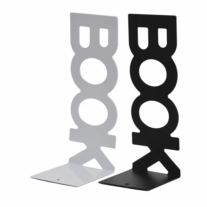 Bookends uzun alfabe kitap saptırma klip Metal kitap dosya standı imi özelleştirme