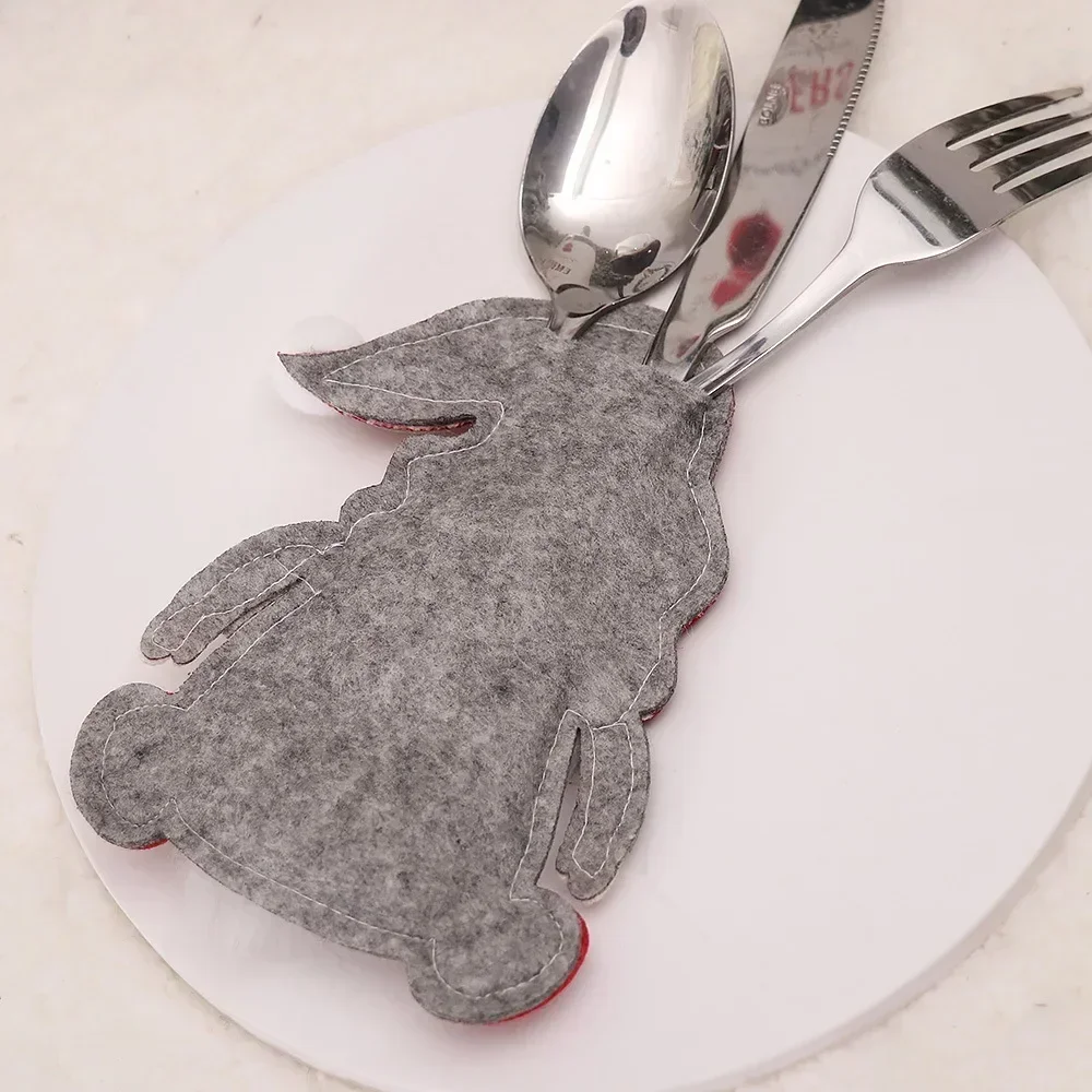 4/2Pcs Christmas Cutlery Holder Knife Fork Pocket Bags Santa Claus Xmas Tableware Cover Home New Year Cookware Gift Decoration view 5
