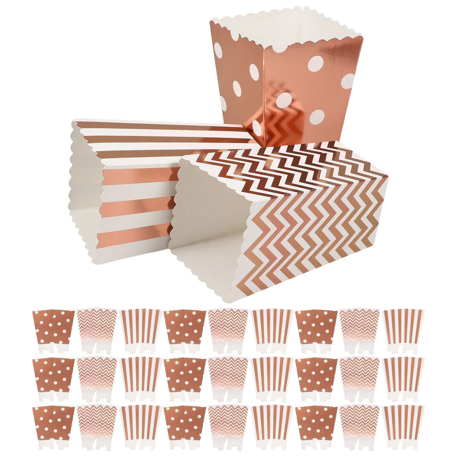

36 Pcs Popcorn Boxes Paper Carton Food Containers Chicken Snack Bags Birthday Party Supplies Foldable Storage