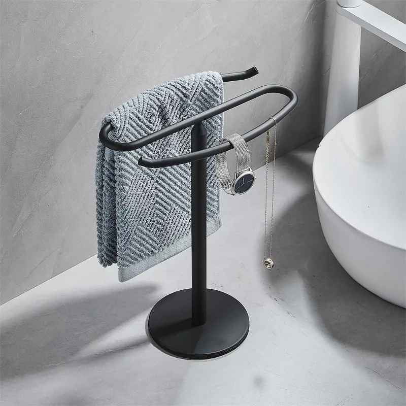 Metal Countertop Hand Towel Holder Double Sided Stand for Bathroom  and Vanity Hand Towels and Small Guest Towels Counter