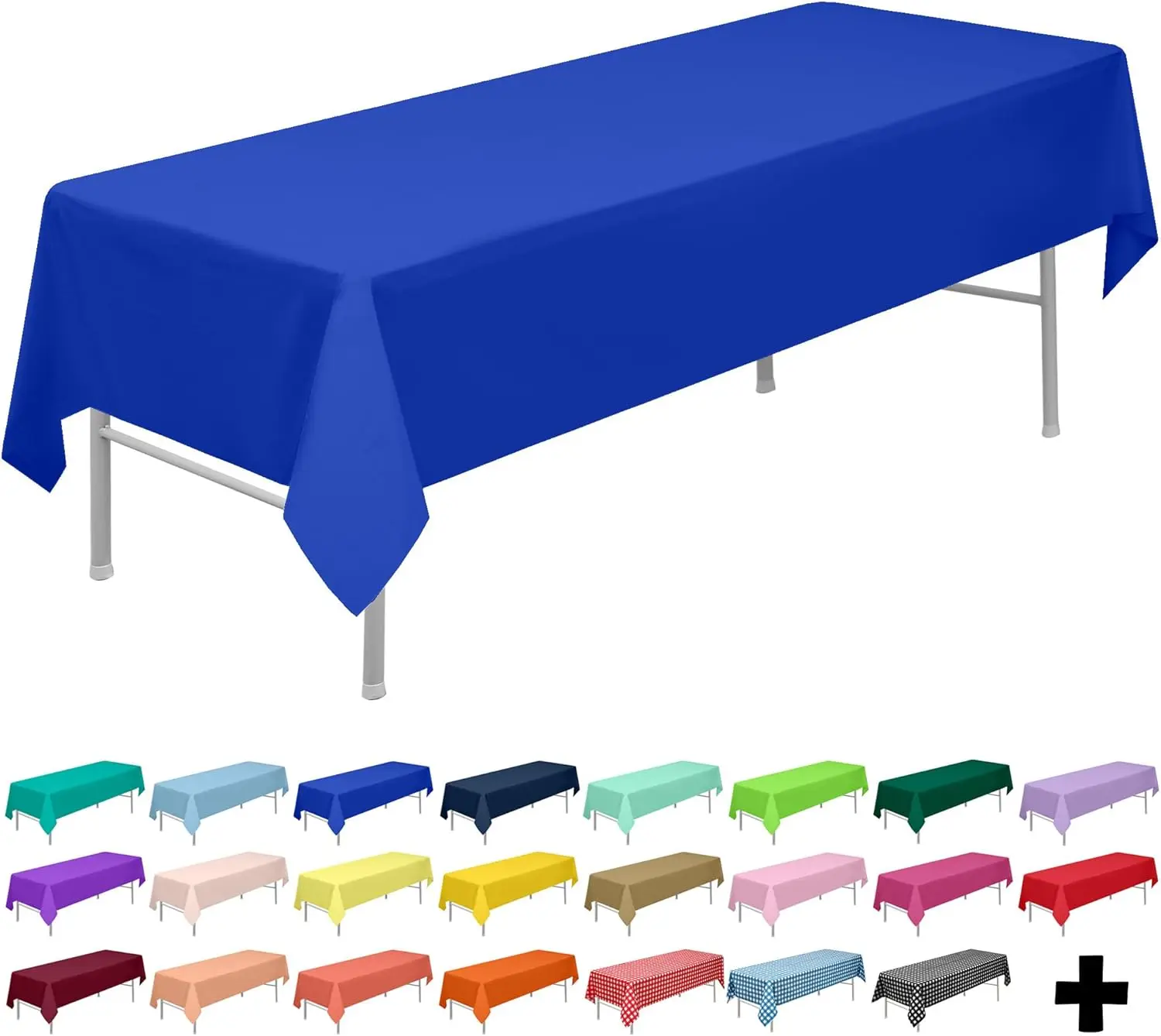 

Royal Blue Plastic Tablecloths 3-Pack 54x108 Inches Disposable Rectangle Table Covers for Parties
