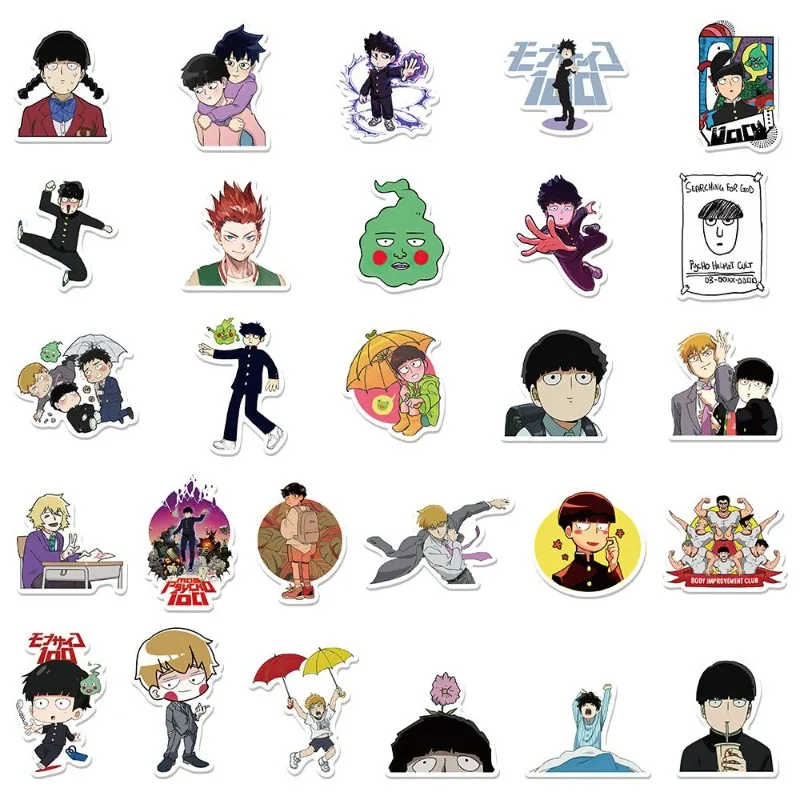 52 Stück Mob Psycho 100 Shigeo Kageyama Dimple Exquisite Aufkleber Kreative Persönlichkeit DIY Dekorative Notizbuch Wasserdichte Aufkleber – Detail 4