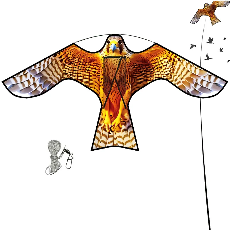 Buitenspeelgoed 47-inch gele vogel schrikkende adelaarsvlieger goed vliegen voor tuin/boerderij/boerderij