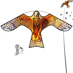Outdoor Toys 47 Inch  Yellow Bird Scaring Eagle Kite Without Rod Good Flying For Garden/Orchard/ Farm