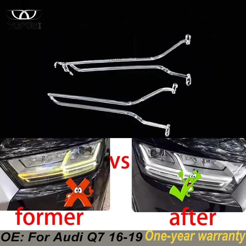 

Light Guide Plate Tube Strip For Audi Q7 2016 2017 2018 2019 LED DRL Daytime Running Lights White Light Car Aperture