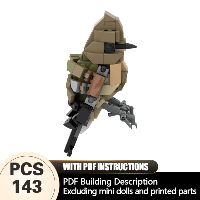 Creators Animal Series Model MOC Building Bricks Tufted Flycatcher Modular Technology Gifts Holiday Assemble Children Toys Suit