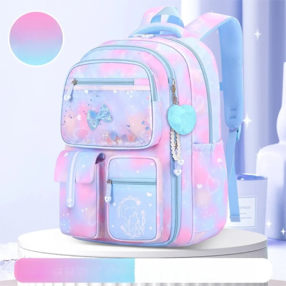 Simple Side-Open Children Backpack Multiple Pockets Oxford Shoulders Bag Korean Style Large Capacity Student School Bag Unisex