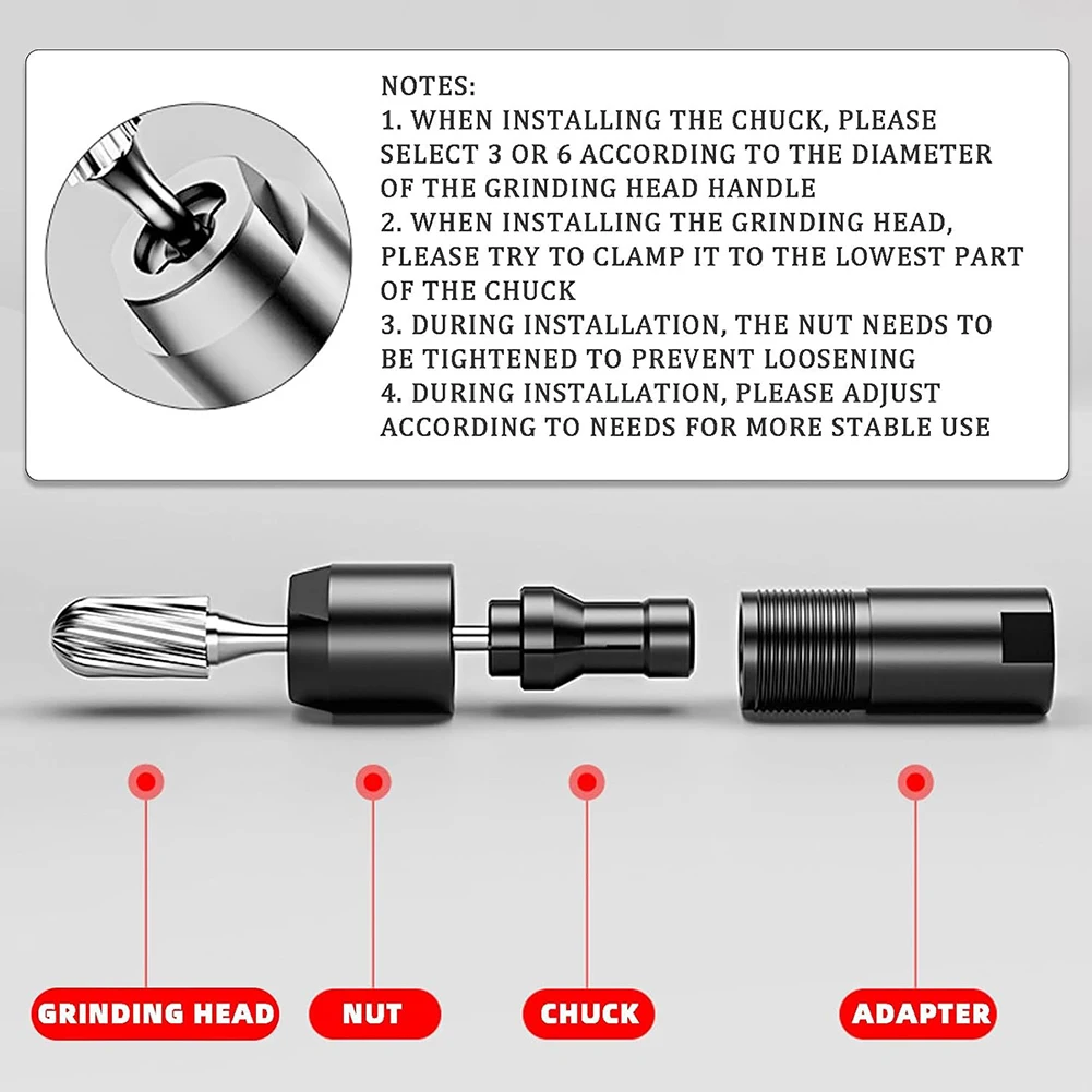 Angle Grinder Conversion Accessories Kit For 100 Type To Straight Grinder 3mm 6mm Shaft Deep Thread Setup Wrench DIY Workshop