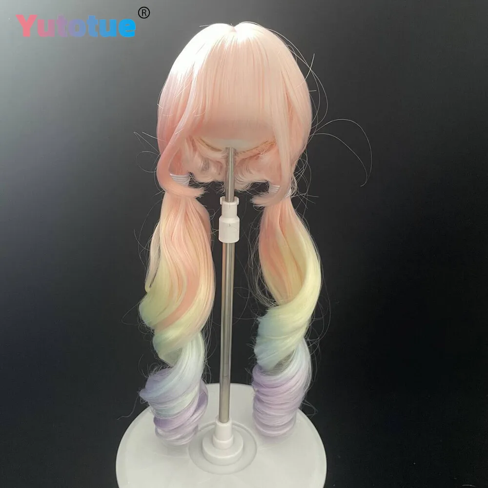 

Yutotue куклы волосы парик градиент цвета вьющиеся парики для 1/3 1/6 BJD SD кукла игрушка DIY аксессуары парики