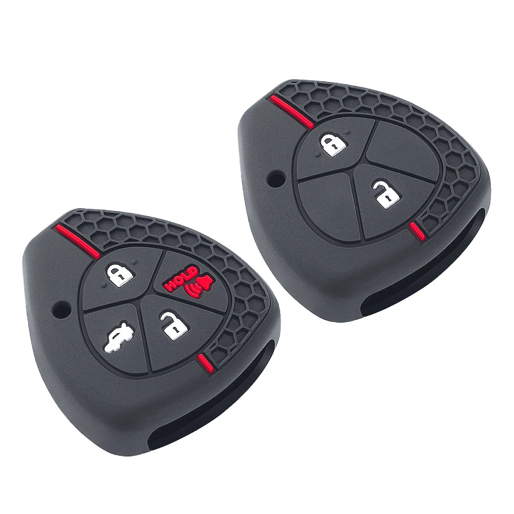 Silicone Car Remote Key Case Cover Shell Fob for Toyota Yaris/Vitz Auris Mk I Corolla Verso Hilux 7 RAV4 Porte Camry