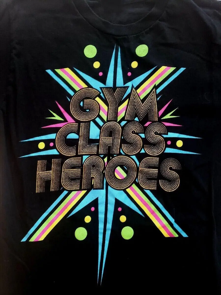 Vtg Gym Class Heroes Band Colorful Cotton Black S-5XL Unisex T Shirt AA1207