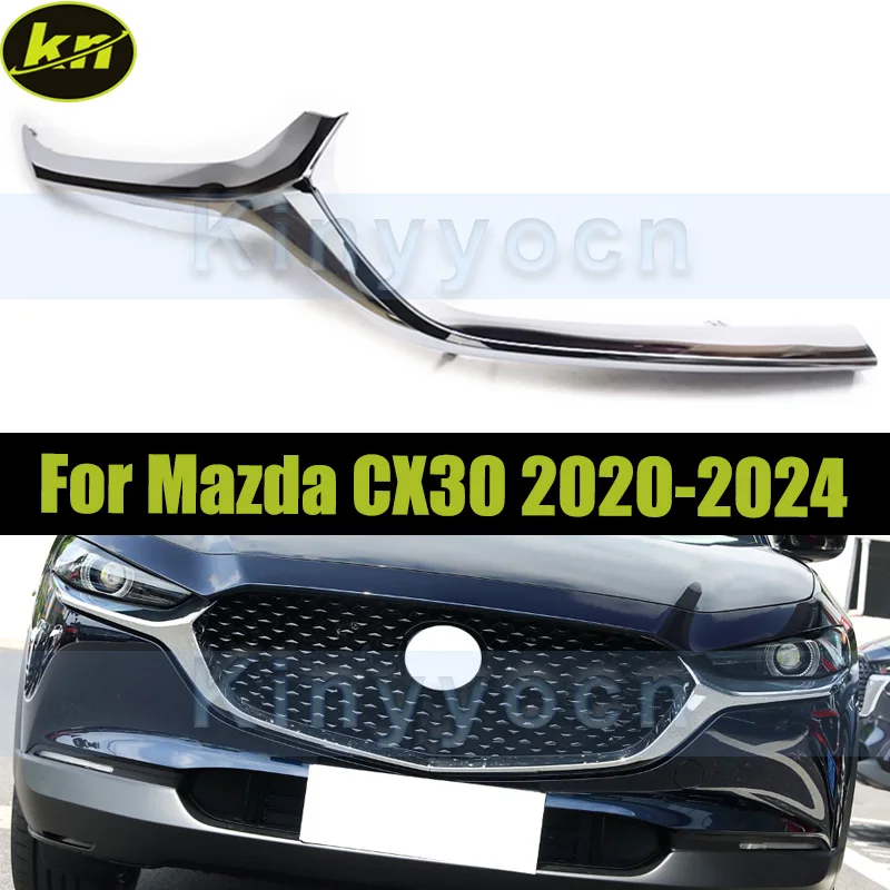

Chrome Front Bumper Grille Trim For Mazda CX30 CX-30 2020 2021 2022 2023 2024 Front Bumper Grille Mesh Trim Bezel