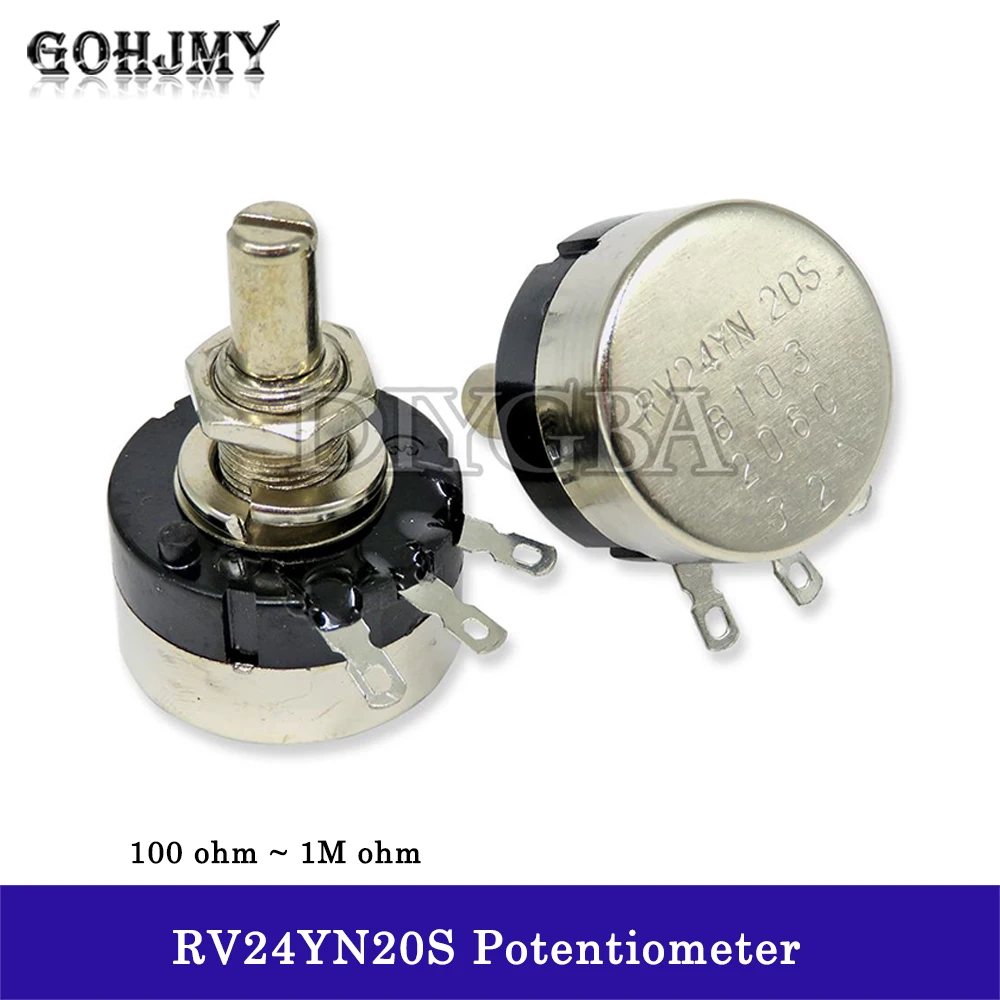 1PCS RV24YN20S 101 102 B103 104 105 201 202 203 204 254 302 303 501 502 503 504 5K 10K 100K 500K 200K ohm Potentiometer GOHJMY