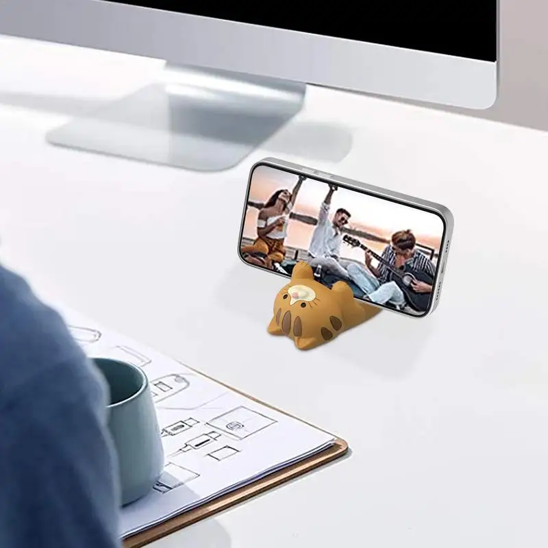 Support de téléphone en résine de dessin animé chat, support de téléphone intelligent S6, ornements d'artisanat mignons, support de téléphone créatif pour téléphones portables, décoration d'intérieur