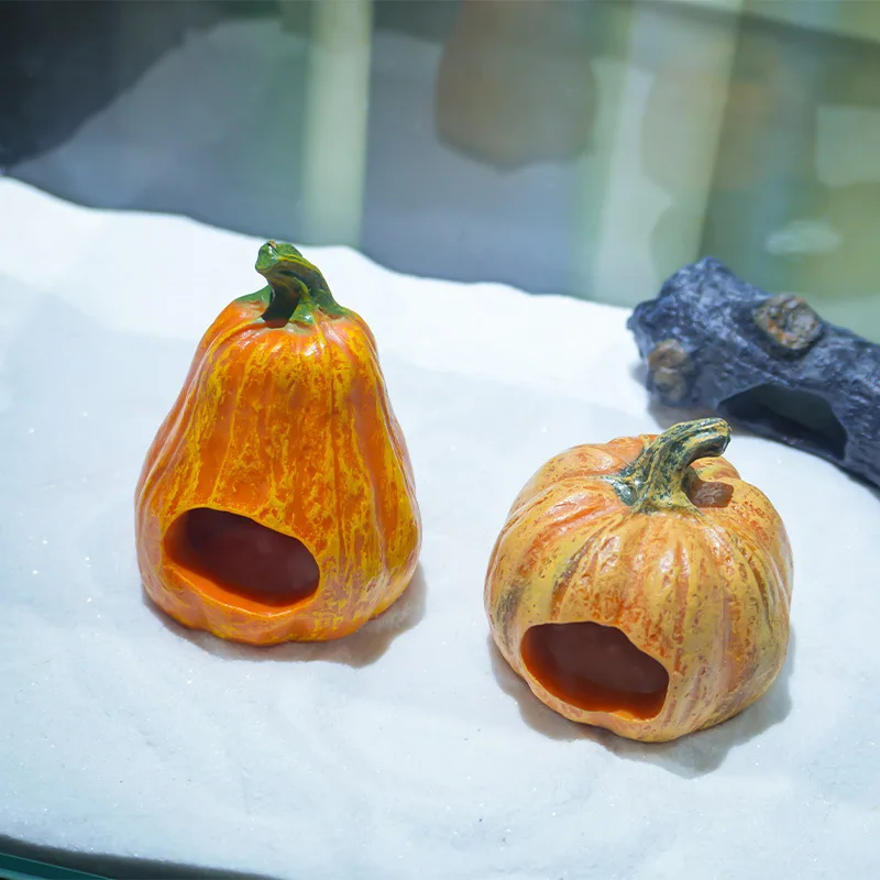 4pcs Set Fish Tank Aquarium Popular Decoration Shelter Decoration Submerged Pumpkin Halloween Scenery Breeding Tank Decoration