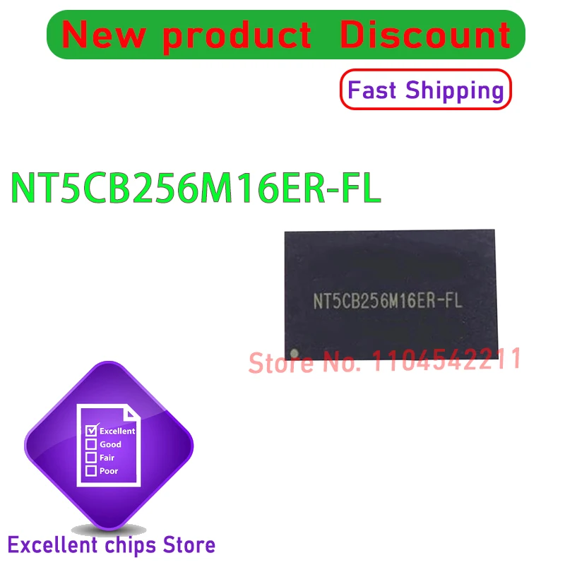 (10-20piece) 100% New NT5CB256M16ER-FL NT5CB256M16ER DDR3  512MB BGA96 Chipset