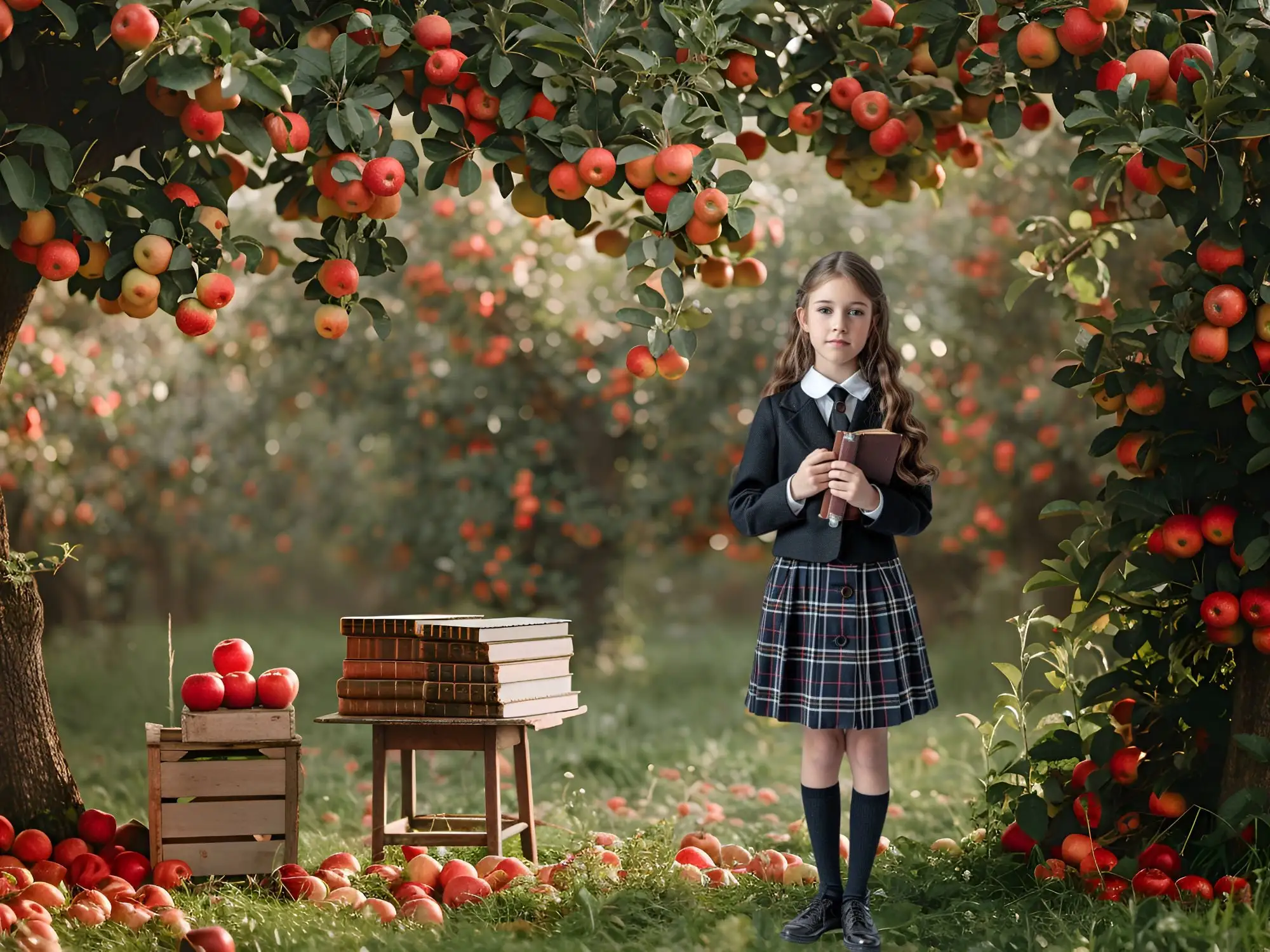 Mehofond Photography Background Apple Orchard Fall Harvest Back to School Kid Birthday Party Portrait Decor Backdrop Photo Studi