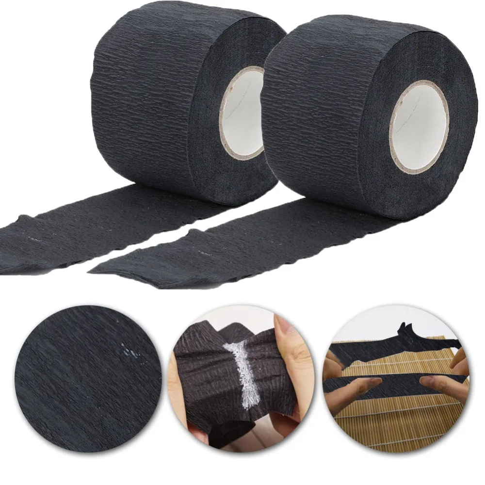 2PCS Black Color Disposable Neck Strips Flexible Paper Professional Grade Stretchy Paper Stretchy Material Disposable Design