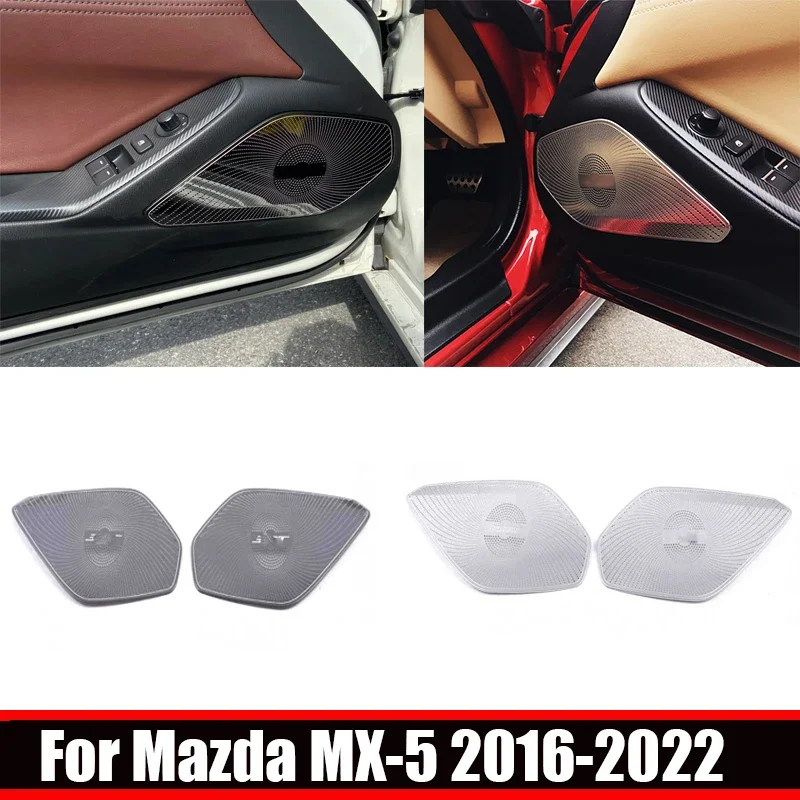 

Для Mazda MX-5 MX 5 RF MX5 ND 2016-2022 крышка автомобильного динамика аксессуары передняя дверь звуковой сигнал панель отделка аудио украшение