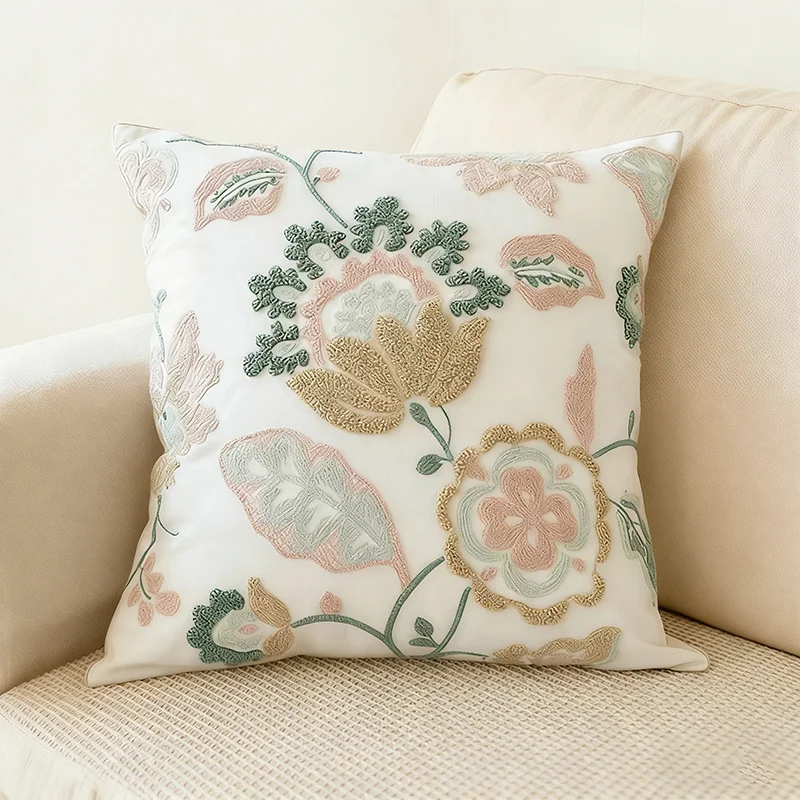 Luxury Paris Art Black White  2D Flat Printed Floral Cushion Cover Elegant Decorative Throw Pillow Case for Sofa Couch Bed Deco